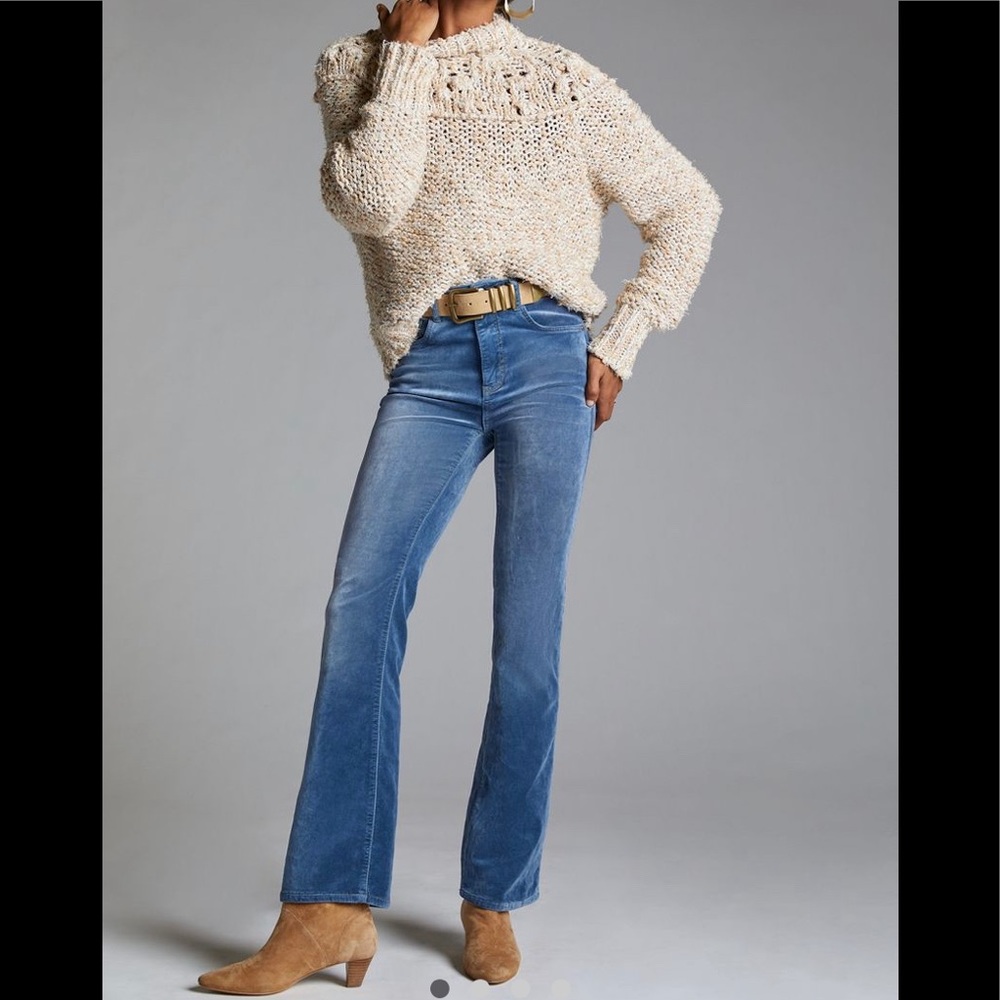 Pilcro and the Letterpress Blue Velvet Flare Pants